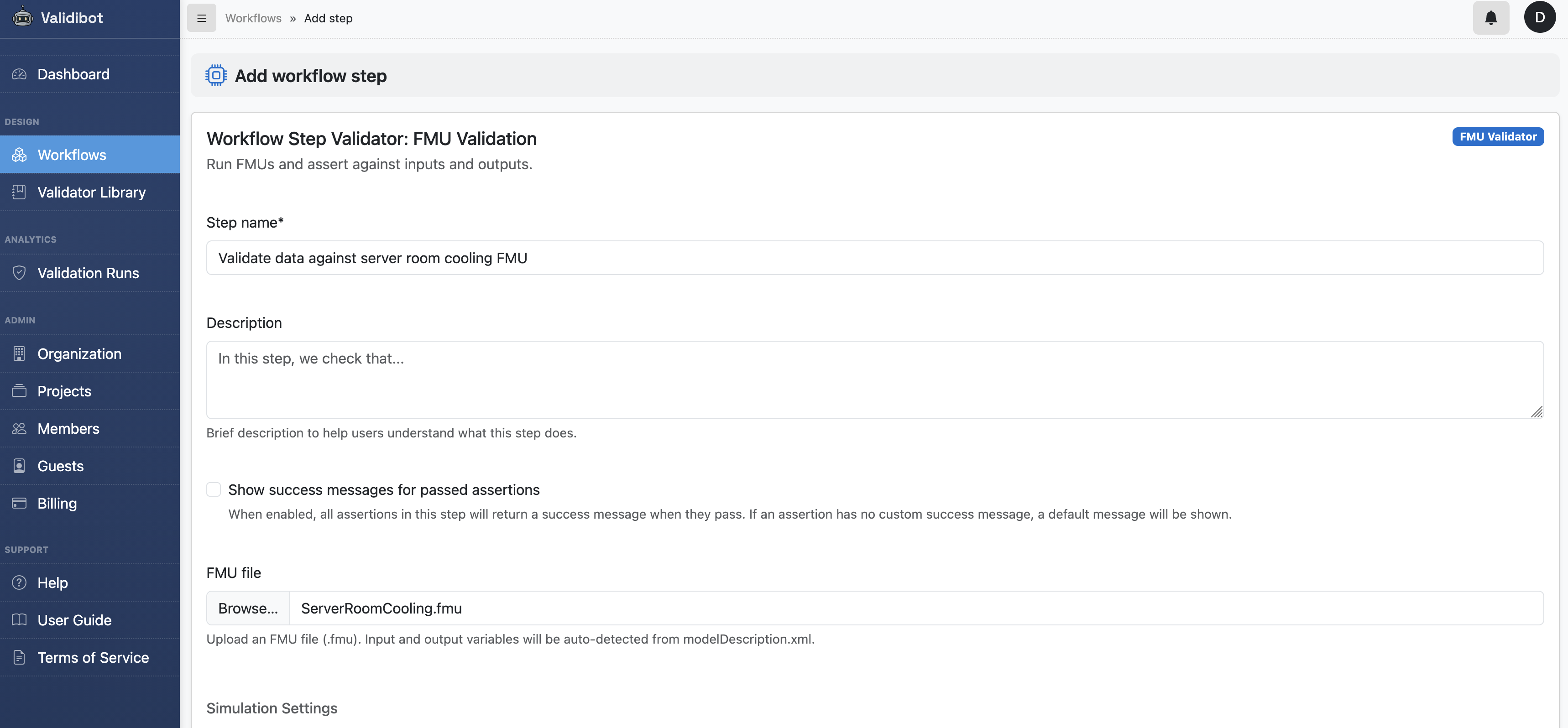 Screenshot of Validibot.