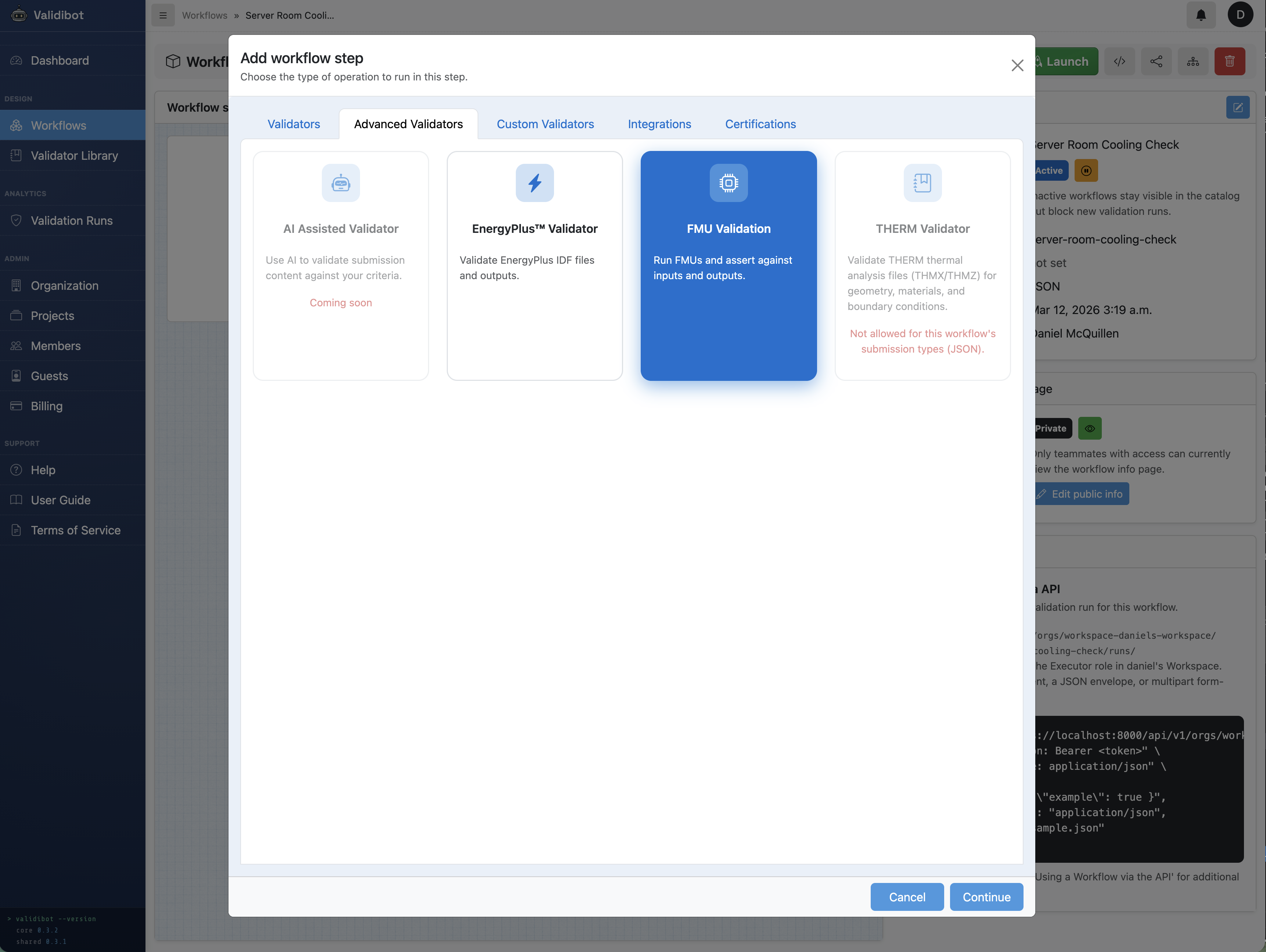 Screenshot of Validibot.
