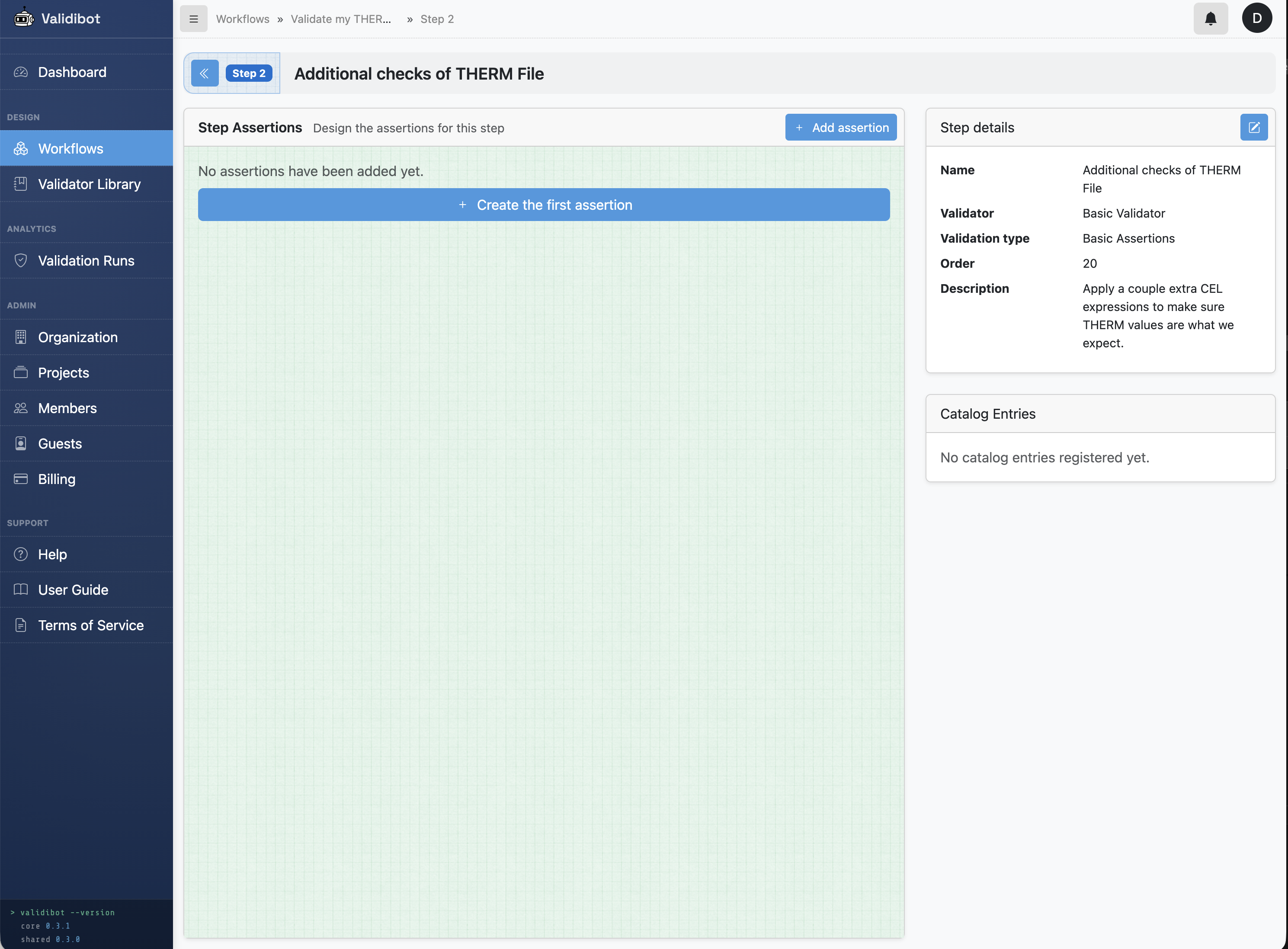 Screenshot of Validibot in use